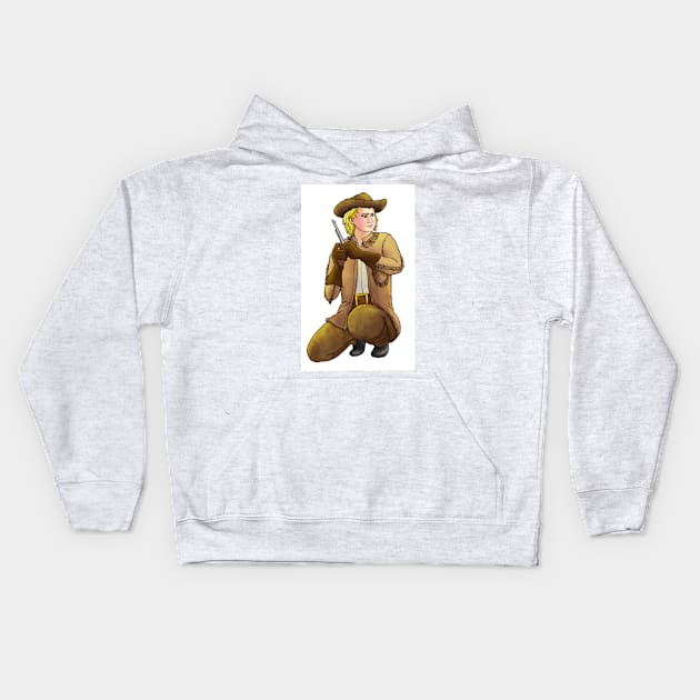 Buffalo Bill: Pony Express Rider Kids Hoodie by reynoldjay